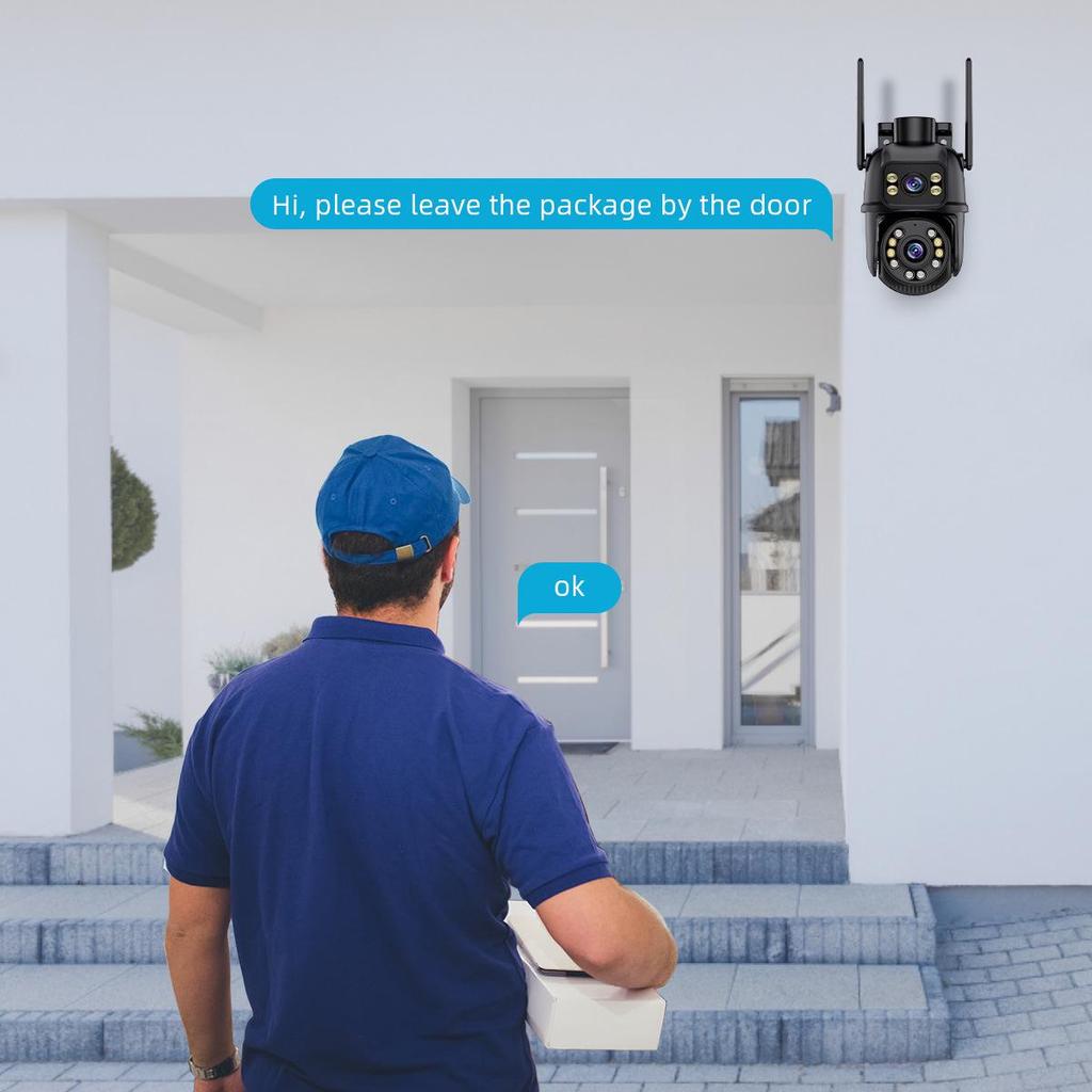 Dual-Lens Night Vision Wireless HD Camera: 360° Indoor/Outdoor WiFi Monitor