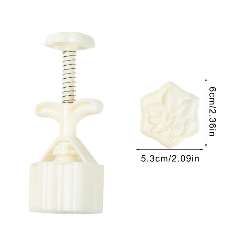 Professional Autumn Maple Leaf Hexagonal Shape Moon Cake Press Molds Easy Hand Operated ABS Kitchen Baking Accessories