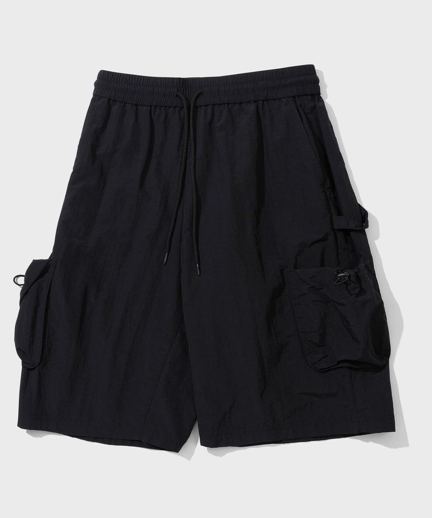 Sekeonmonollogeu Balloon Nylon Carpenter Banding Shorts [Black]_Sept065Black
