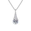 Yinbaichuan S925 Sterling Silver Moissanite Oval Water Drop Necklace for Women - Simple, Trendy Pendant on Box Chain