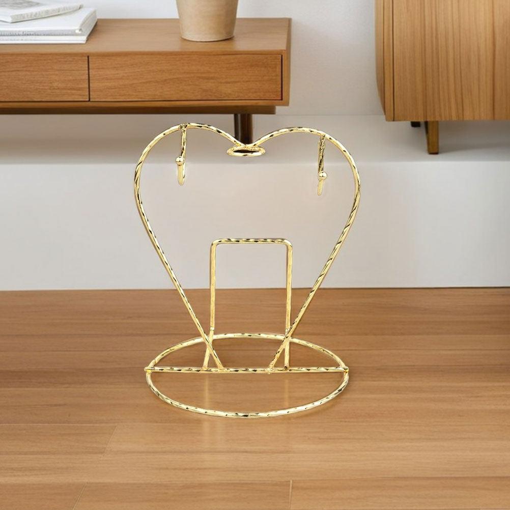 3Pcs Heart Shaped Iron Coffee Cup Holder Rust Resistant Kitchen Mug Storage Cup Drying Rack Space Saving Household Mug Organizer