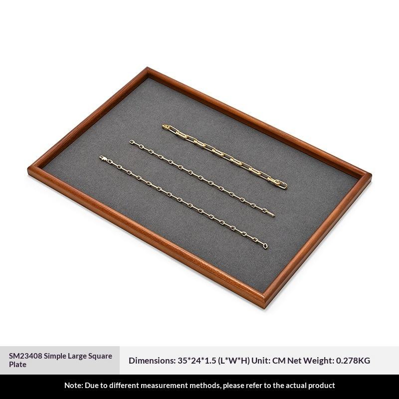 Solid Wood Jewelry Display Tray for Rings, Necklaces, Bracelets, Antique Collection Organizer