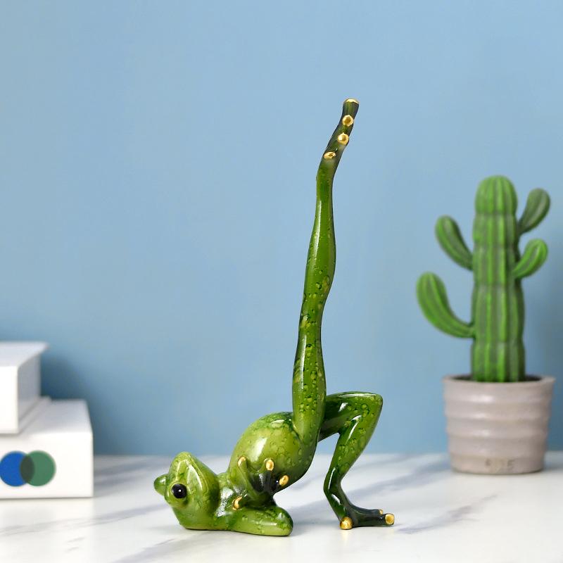 Yoga Frog Resin Crafts Home Decorations TV Cabinet Wine Cooler Ornament Graduation Birthday Gift Bedroom Living Room Decoration