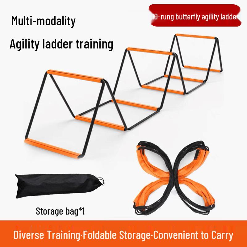 Escada Multifuncional de Agilidade e Fitness Infantil: Design de Borboleta, Amarelinha, Barreiras, Step Trainer de Basquete, Escada de Corda.