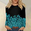Women's Daily Casual Long-sleeved Printed O-neck Top