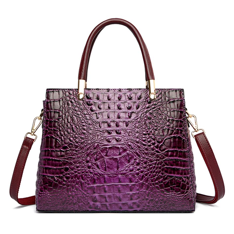 Crocodile Pattern Women's Handbag High Quality Leather Ladies Shoulder Messenger Bags Sac