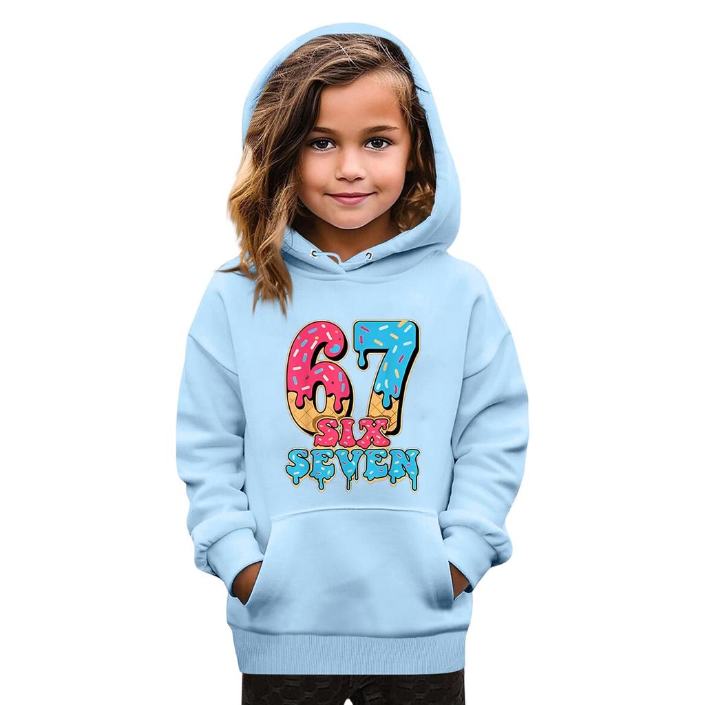 Moda Infantil Jersey Estampado Casual Manga Larga Cuello Redondo Sudadera con Capucha