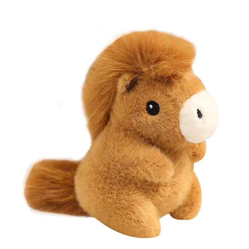 White Pony Plush Keychain With Pp Cotton Filling For Kids Backpack Decoration