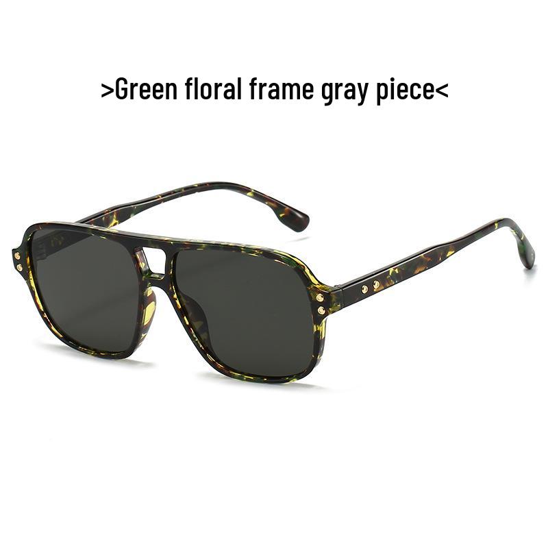 High-End Women's Retro Double Bridge Square Sunglasses
