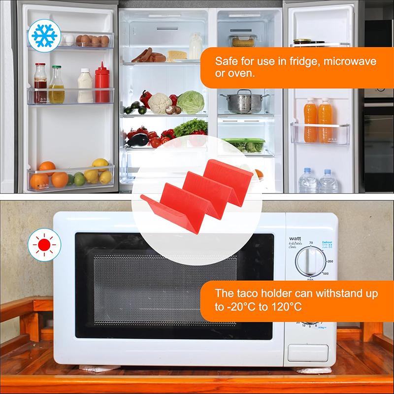 Colorful Taco Holder Stands Set of 6 Premium Large Taco Tray Plates Hold Up To 3 or 2 Tacos Each Kitchen Taco Shell Holder JT507