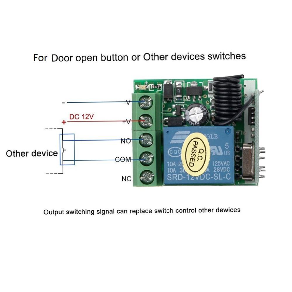 Relay Channel Wireless RF Garage Door Remote Control Switch Receiver Transmitter