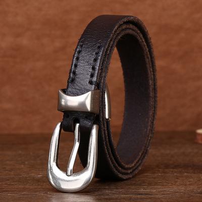 Ceinture en cuir noué 1,8 cm Boucle ardillon Femme Personnalisée Rétro Pur cuir de vache Pantalon Taille Jupe Tendance
