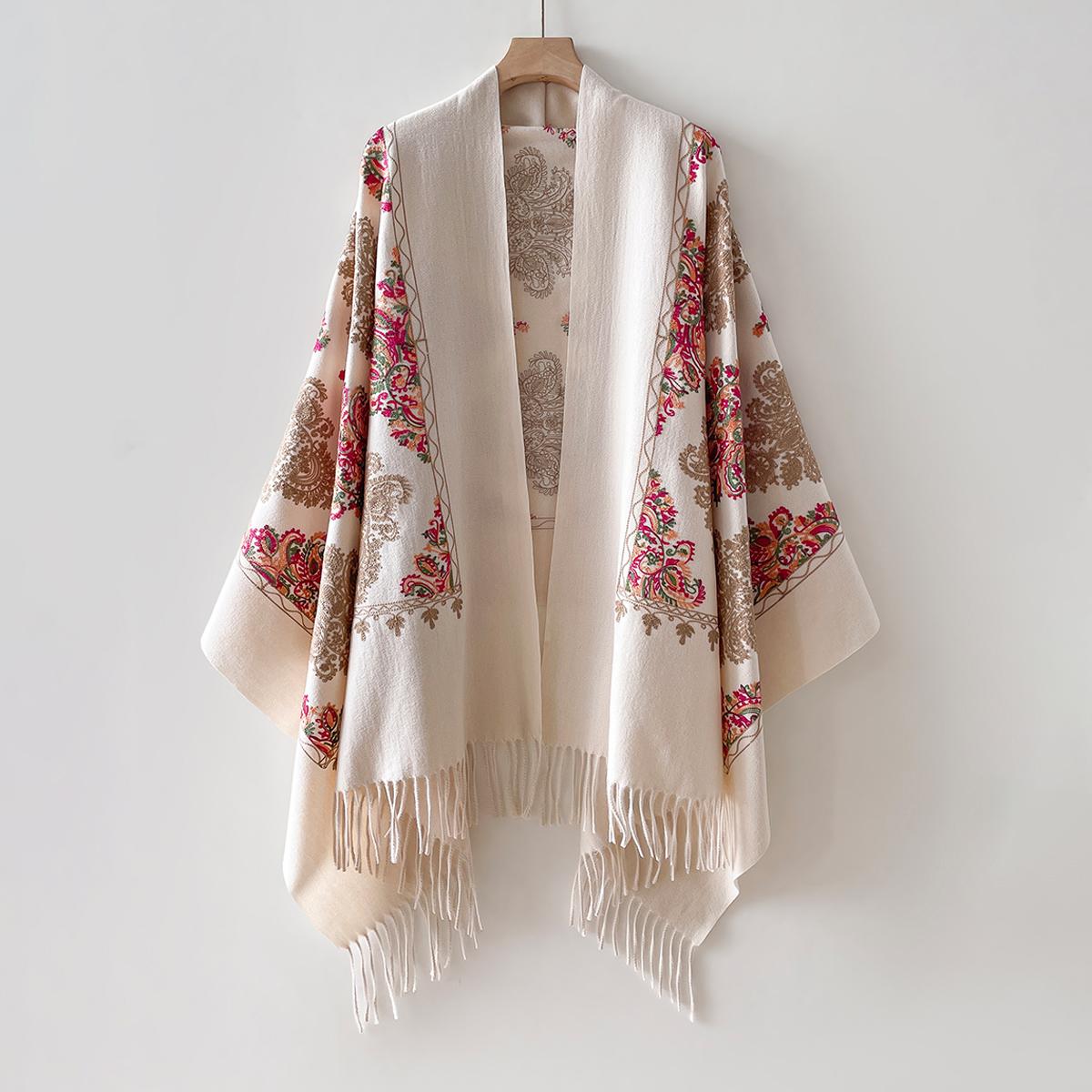 

Зимний Теплый Кашемировый Шарф Женский Вышивка Пашмина Одеяло Толстая Шаль Накидка Шейный Платок Мода Bufanda Echarpe Пончо