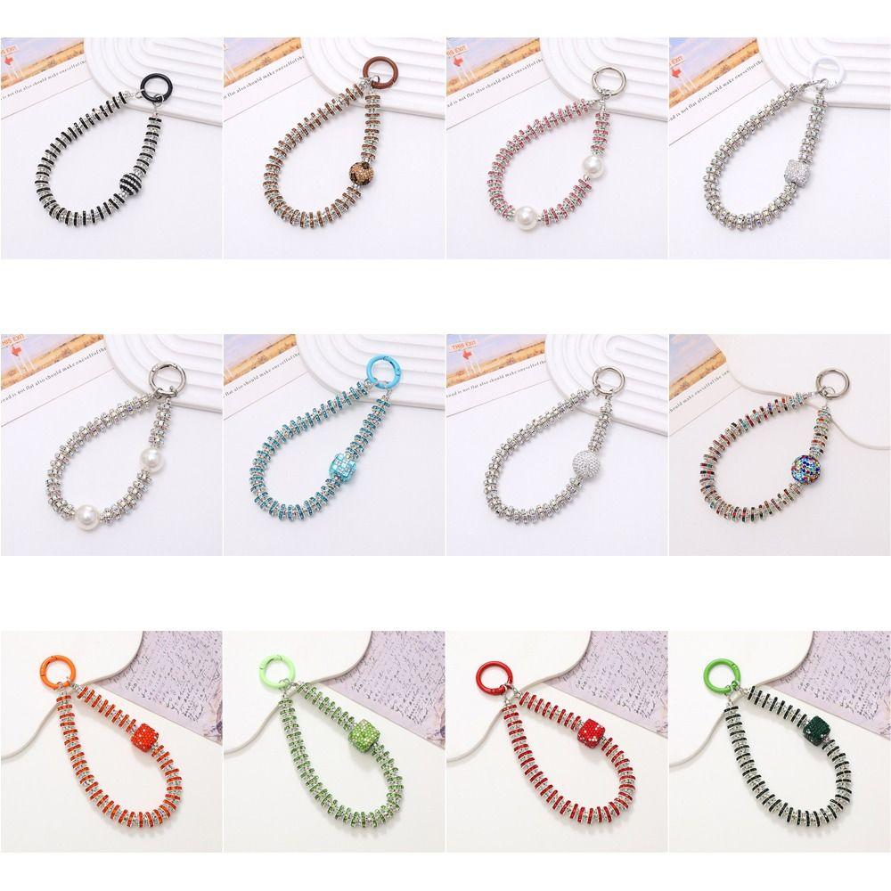 Rhinestone Mobile Phone Lanyard Color  Cellphone Chain  Phone Case Accessories