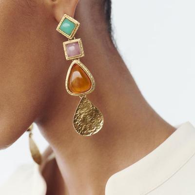 Fashion Resin Geometric Earrings Summer New Irregular Design Sense Earrings.