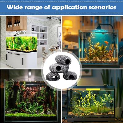 Cave For Fish Tank Tunnel Decoration Realistic Aesthetic Aquarium Cave For Freshwater Saltwater Shrimp Terrarium Reptile Snake