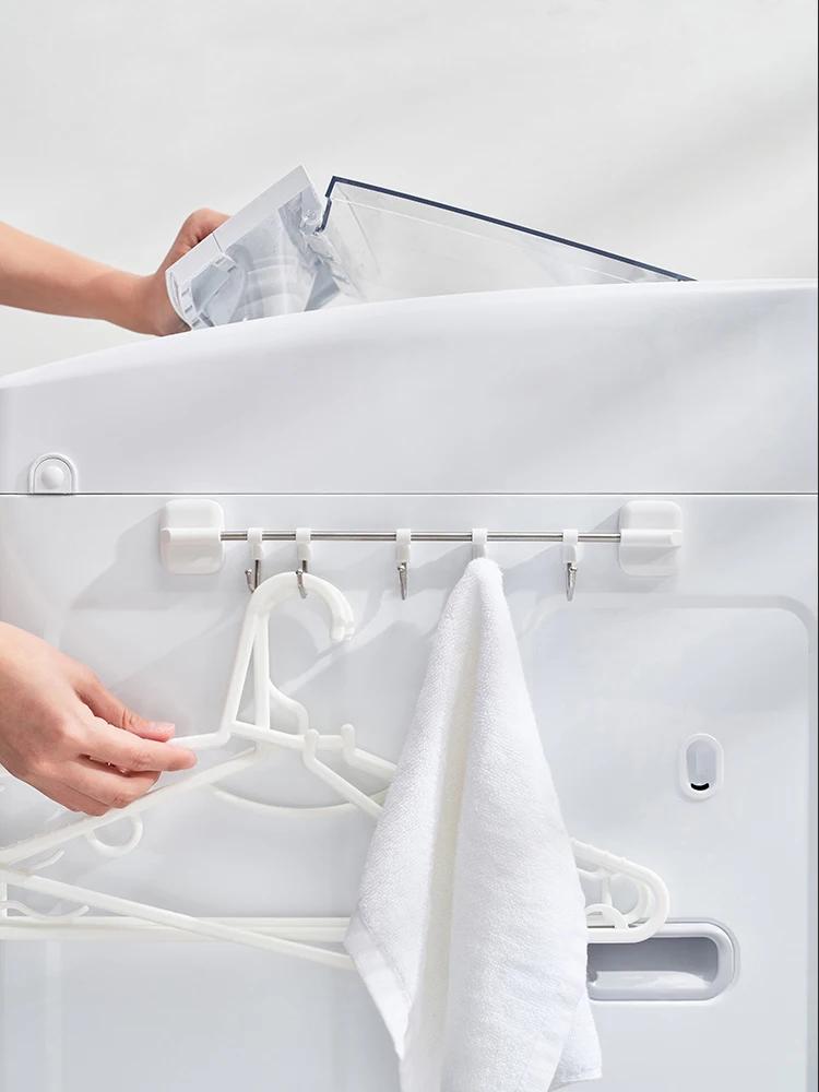 Kitchen Hook Rack Punch-Free Storage Wall Hanging Rod Magnetic Holder Kitchenware Supplies Rack Row Hook-Type Storage Rack