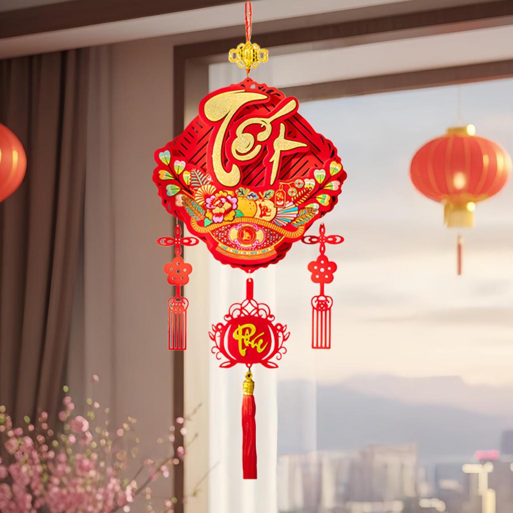 Chinese Lunar Horse Pendant Auspicious Traditional 2026 Lunar Horse Year Ornament For Wall Window Living Room Bedroom Entryway
