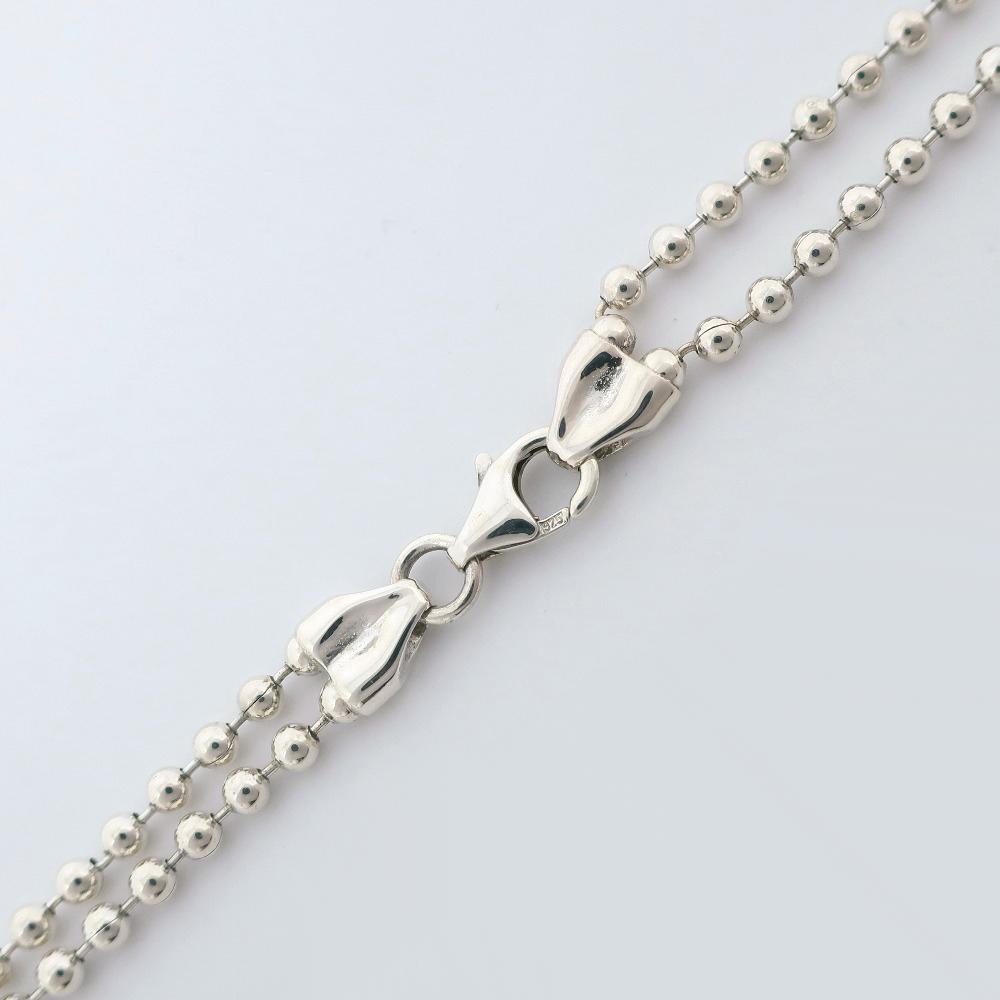 Gucci Logo Bar Necklace Double Ball Chain Silver925 22.3g Unisex Used