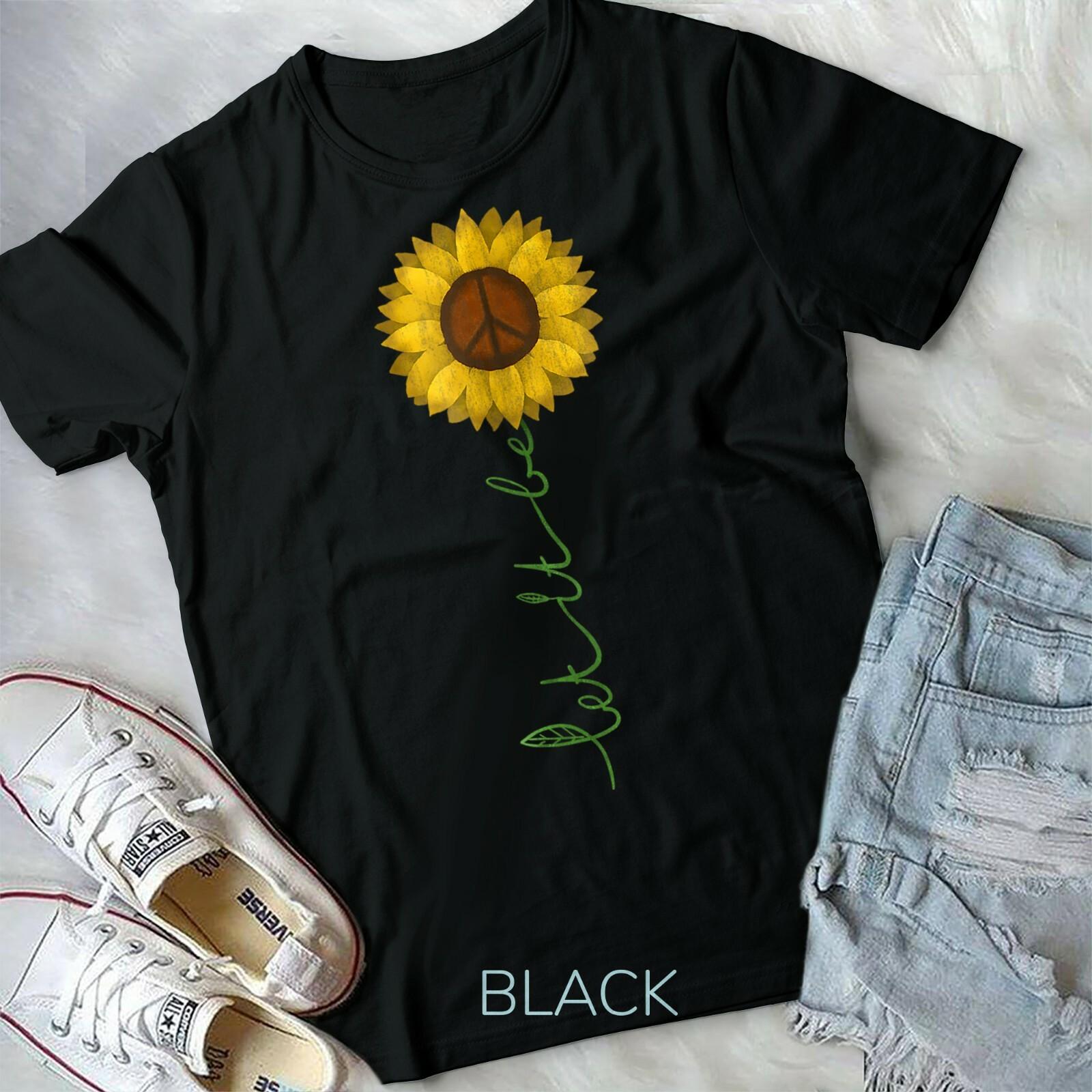 Let It Be Peace Sign Sunflower Hippie Gypsy Soul Unisex Youth T-shirt XXXXL