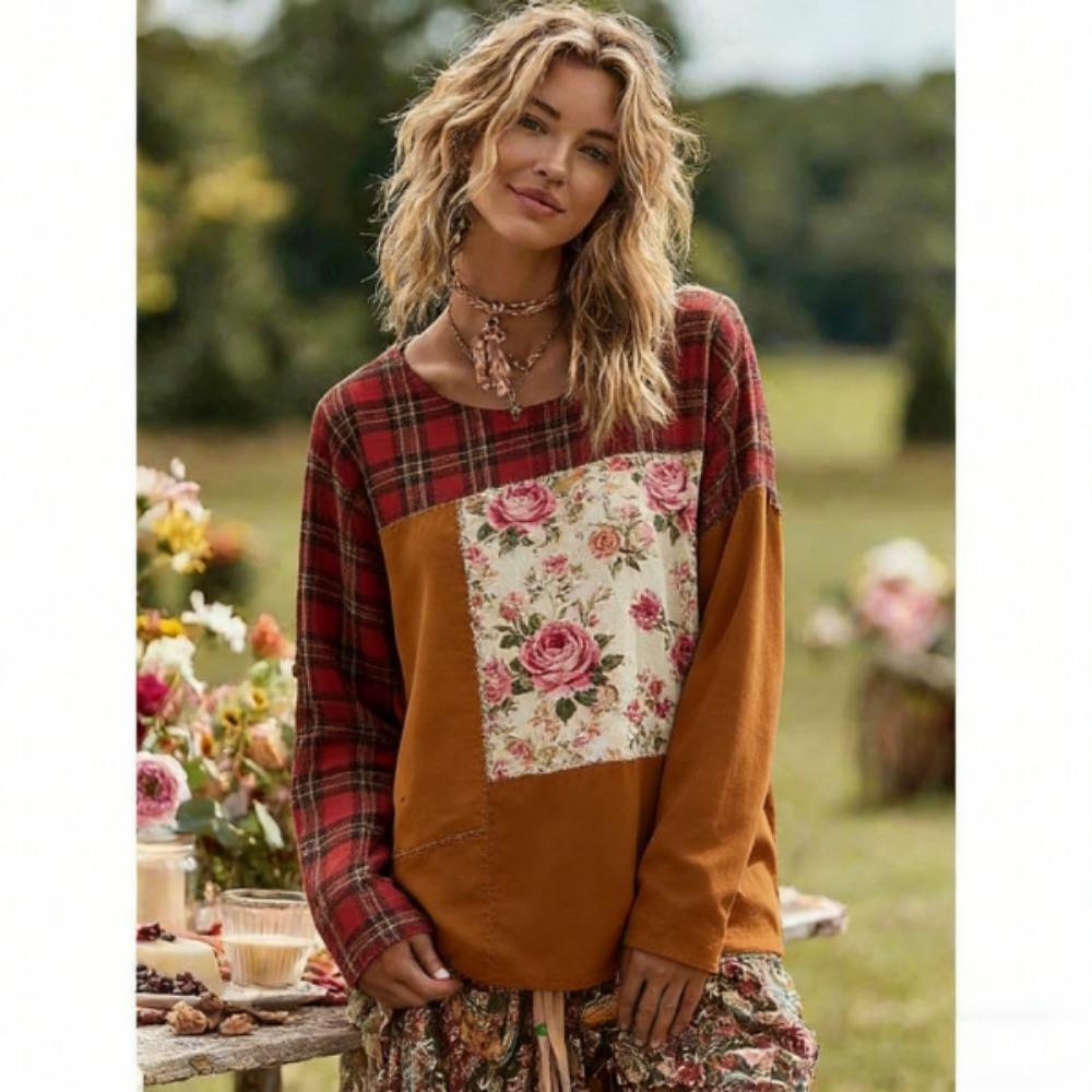 

Spring Europe America Style Fashion Splicing Colors Women s T-shirt Pullover Women Long Sleeve Clothing Outdoor Casual Tees Top S