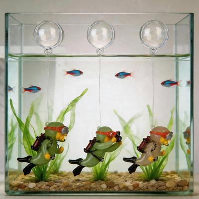 Fish Tank Decoration Pvc Landscaping Small Ornaments Mini Diver Glow Aquarium Decor Floating Ball Aquarium Accessories