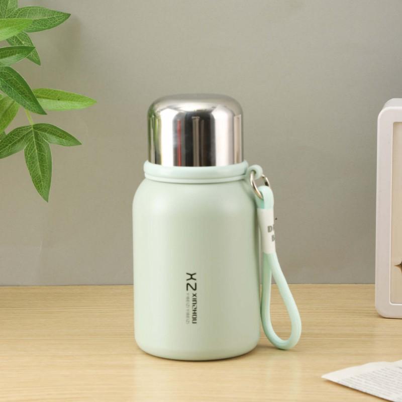 Stainless Steel Vacuum Insulated Travel Mug With Carry Rope 500ml Outdoor Hiking Camping Office Student Use