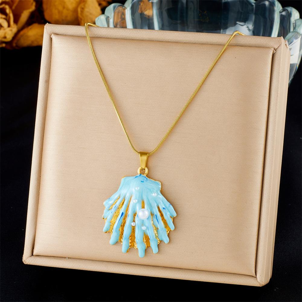 Fashion Vacation Premium Multi Element Ocean Creature Pendant Shell Starfish Sun Necklace