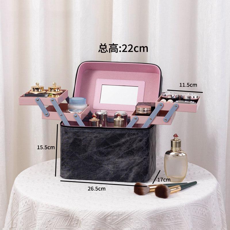 Large Capacity Advanced PU Leather Makeup Bags Fashion  Women's Travel Multiple Models Portable Makeup Box Portable Storage Bags