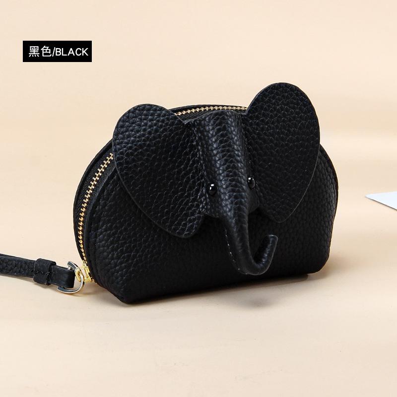 Creative style cute baby elephant zipper small wallet female fresh small leather coin change bag