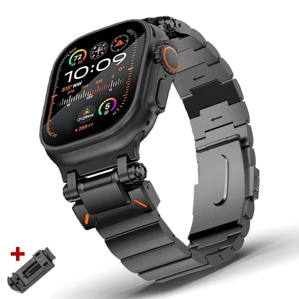 Titanium Bracelet for Apple Watch Series 10 46mm Ultra 2/1 49mm Metal Strap Correa for iwatch 9 8 7 45mm 6 5 4 SE 44mm Watchband