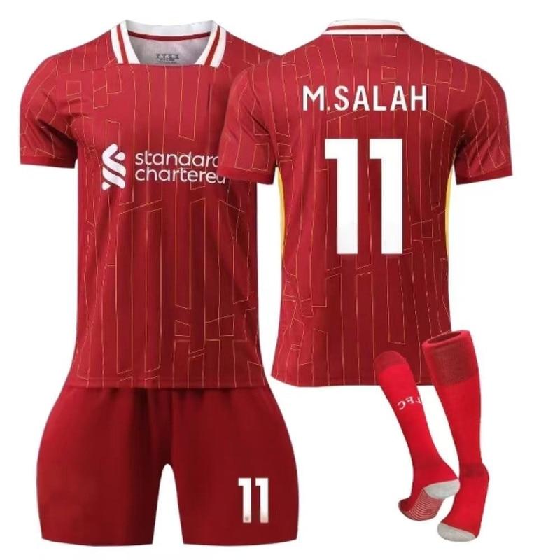 2024/2025 Liverpool Salah Kids Home Jersey Red Polyester Sportswear