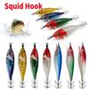 5.7g/8cm Simulation Luminous Squid Jig Hooks Fishing Lures Double Hook Lifelike Squid Hook Fishing Tackles Accessories