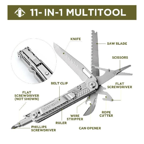 SWISS TECH 11 in 1 Scissors Screwdriver Mini Utility Outdoor Portable Survival Camping EDC Tools Gadgets5