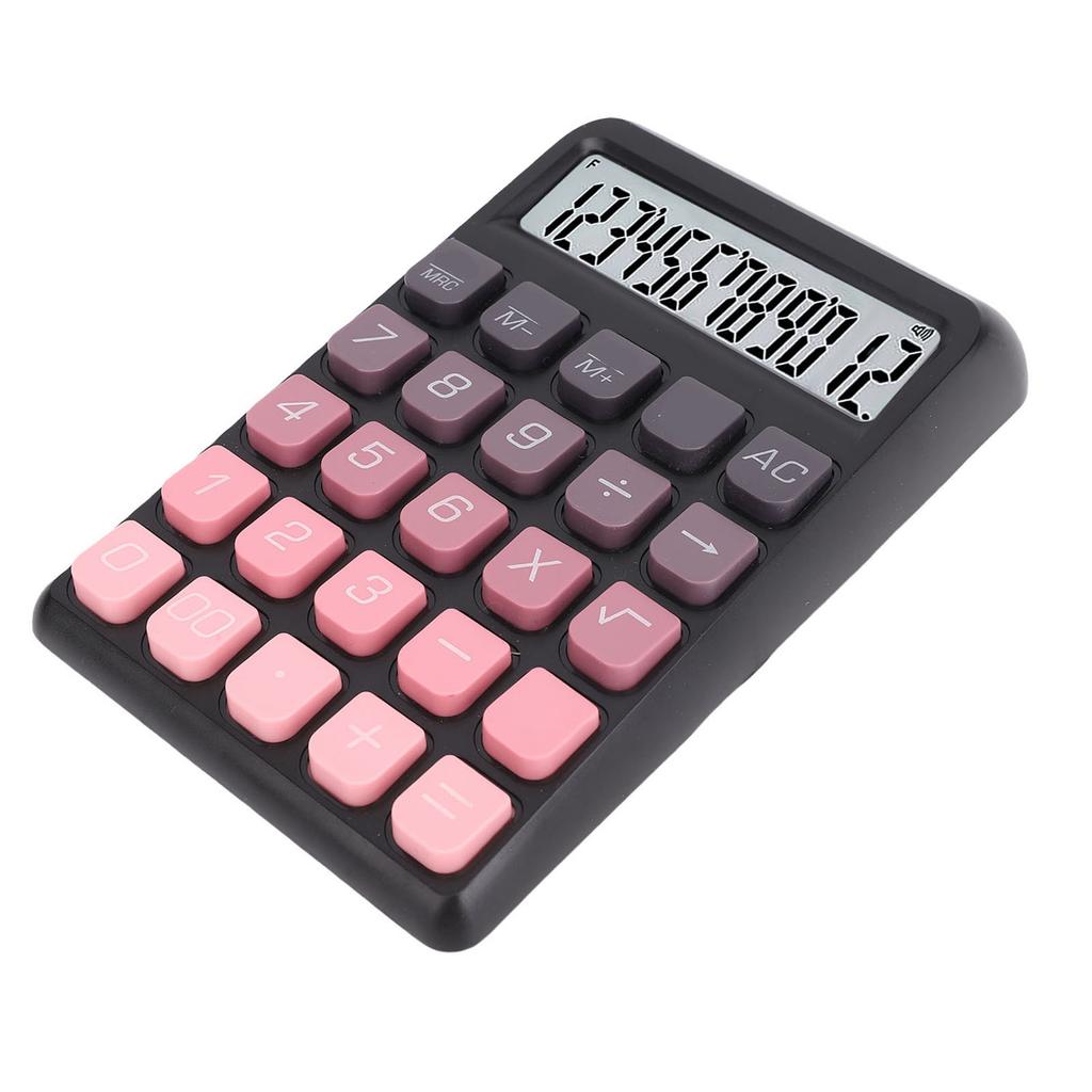 Desktop Calculator 12 Digits LCD Display Large Buttons Ladder Keypad Calculator for   School