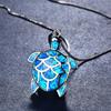 Bohemia Cute Turtle Pendant Necklace For Women Inlay White Imitation Opal Necklace Wedding Party Jewelry Christmas Gifts for Her