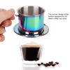 Edelstahl Kaffee-Dripper, Kaffee-Filter Kaffeekanne Zubereiter Haushalt Tragbar Wiederverwendbarer Filter Tropfkanne Zubereiter Manueller Kaffee-Aufgussfilter für Zuhause