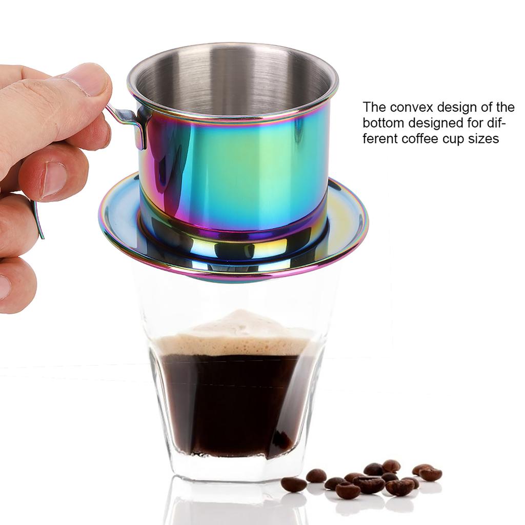 Edelstahl Kaffee-Dripper, Kaffee-Filter Kaffeekanne Zubereiter Haushalt Tragbar Wiederverwendbarer Filter Tropfkanne Zubereiter Manueller Kaffee-Aufgussfilter für Zuhause