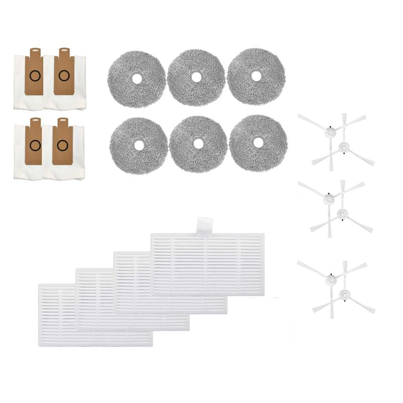 

AEE4-For Xiaomi Lydsto W2 Robot Vacuum Cleaner Parts Side Brush Filter Screen Rag For Cleaning Dust Bag Replaceable Fittings