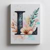 Poster Letter "L" In Floral Composition Poster Letter "L" In Floral Composition, 30X40 Cm, Dark Brown Wooden Frame, 230 Gsm Matte Paper