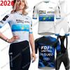 Dámský tým FDJ SUEZ Cyklistický dres Set Evropský šampion Cyklistické oblečení Nizozemsko Demi Vollering Silniční kolo Dres Kalhoty