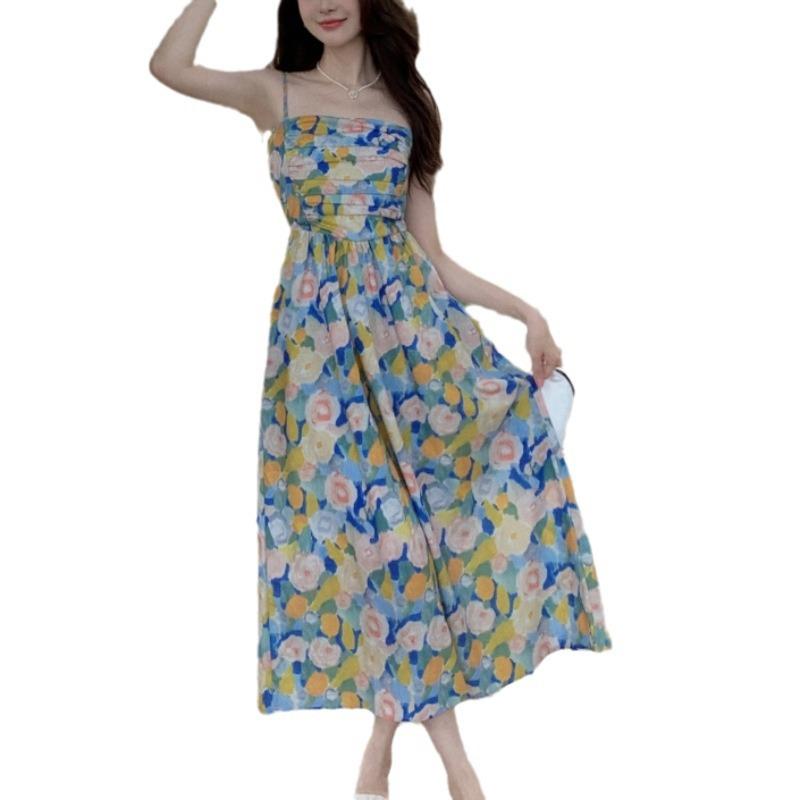 Temperament Summer Dress Temperament High Waist Suspender Skirt Summer