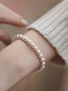 Set de 2 pulseras de perlas artificiales, Delicados brazaletes elásticos de cuentas, Brazaletes de perlas boho apilables para mujeres, Regalos de joyería para damas de honor