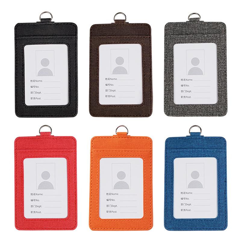 Leather canvas pattern leather business can be determined enterprise LOGO send printing paper card ID cover work card cover