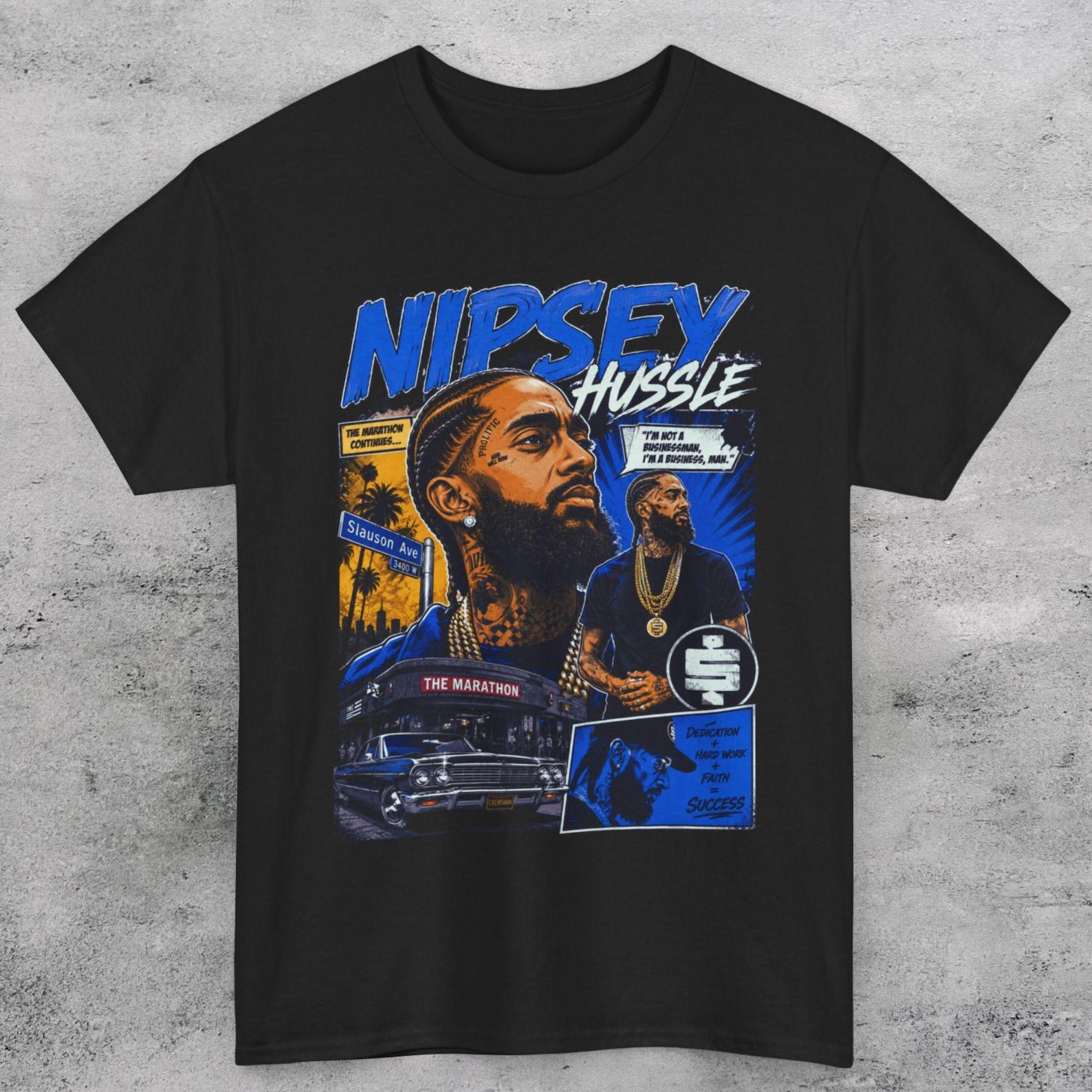 Vintage Nip Hussle Rap Tee: Heavy Cotton Hip Hop Graphic UNISEX T Shirt 3XL