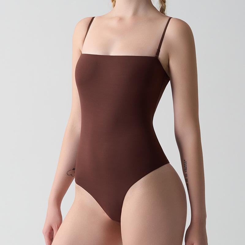 Slimming Nude Cami Bodysuit with Detachable Straps and Breathable Tummy Control.