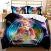 Buddha Duvet Cover Set Exotic Ethnic Bohemian Golden Black Lotus Flowers Bedding Set Double Queen King Polyester Qulit Cover