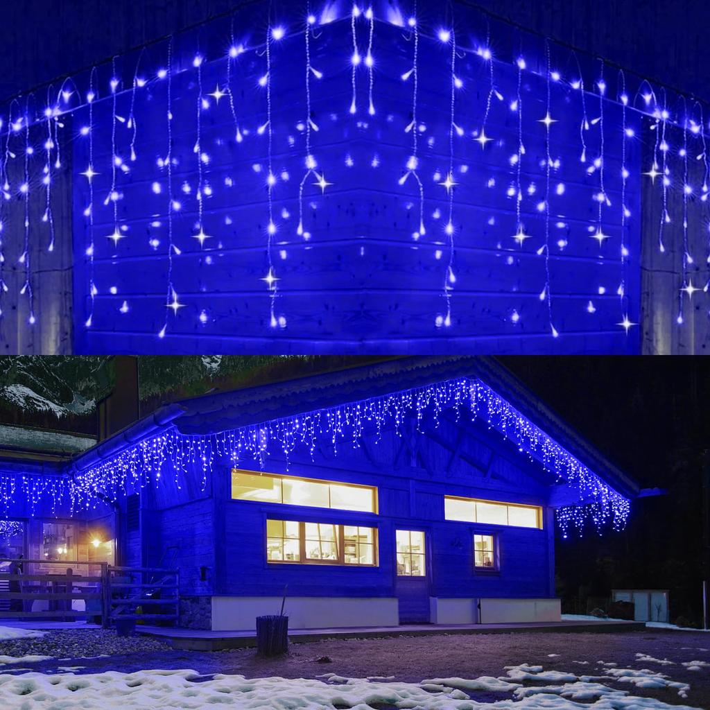 Cshare LED Beleuchtung 200LED String Eiszapfen Balkon Eiszapfen 8 Beleuchtung Memory Timer LED Beleuchtung Weihnachten Eiszapfen Outdoor Garten Außenvorhang