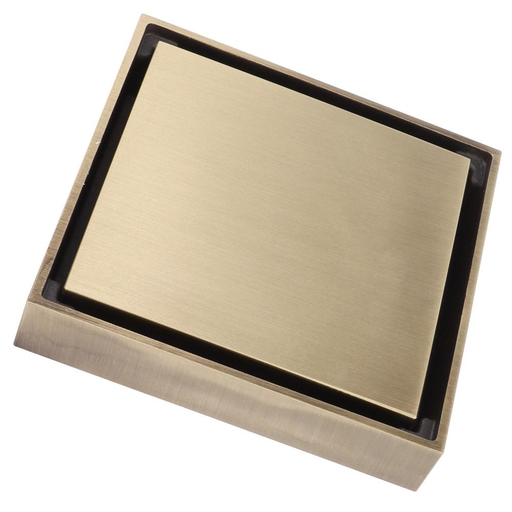 Square Floor Drain Brass Material Hair Catcher Drain Durable Shower Floor Drain  Garage Drain