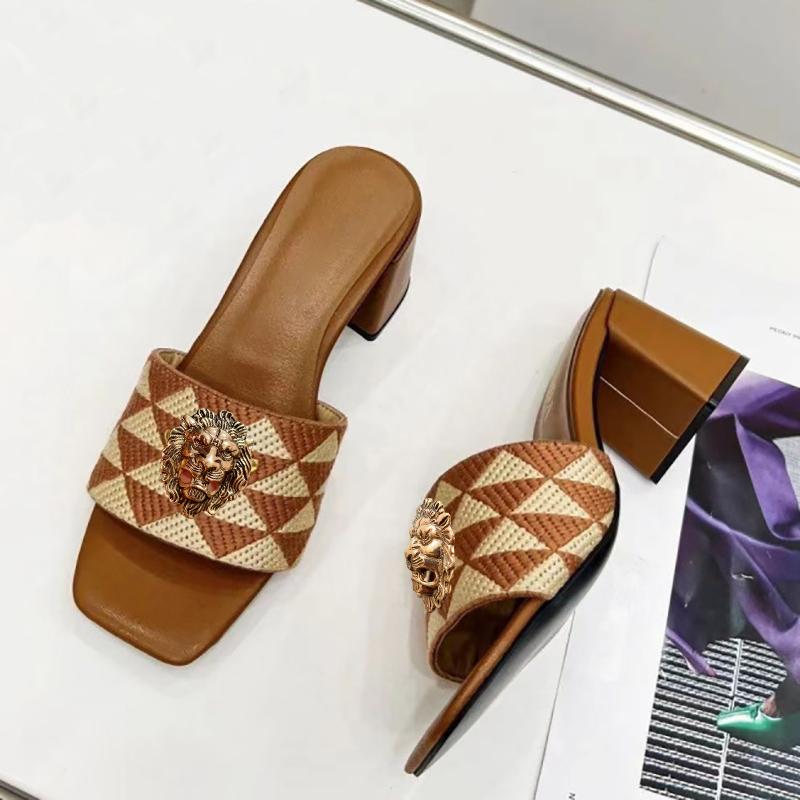 Mode High-End Diamant Damen Hausschuhe, Fischmaul hinten hohl Löwe coole Hausschuhe, Strass Hausschuhe Kette Tasche Set T36